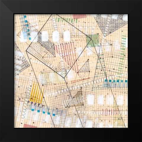 Grid Lines II Black Modern Wood Framed Art Print by Galapon, Nikki