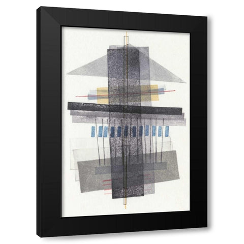Compass Point II Black Modern Wood Framed Art Print with Double Matting by Galapon, Nikki
