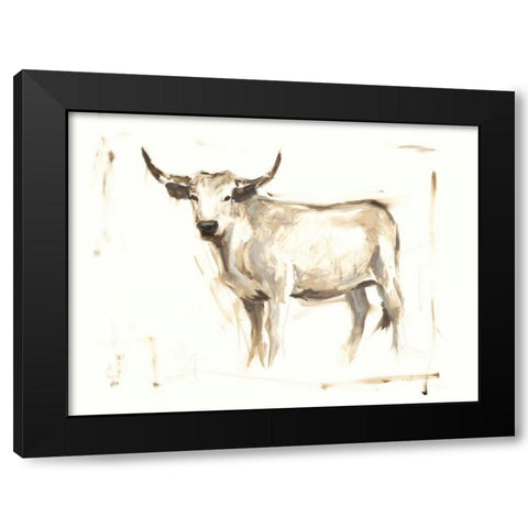 White Cattle II Black Modern Wood Framed Art Print by Harper, Ethan