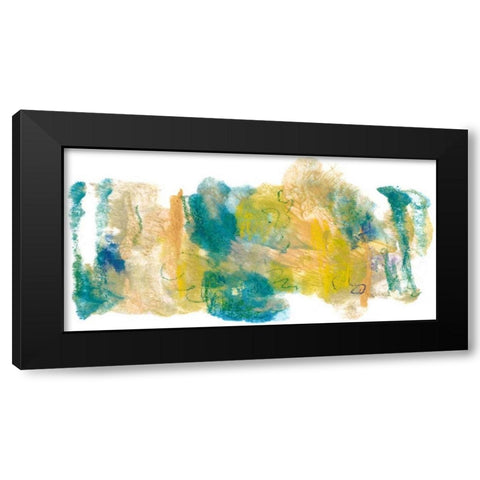 Teal and Scribbles I Black Modern Wood Framed Art Print by Combs, Joyce