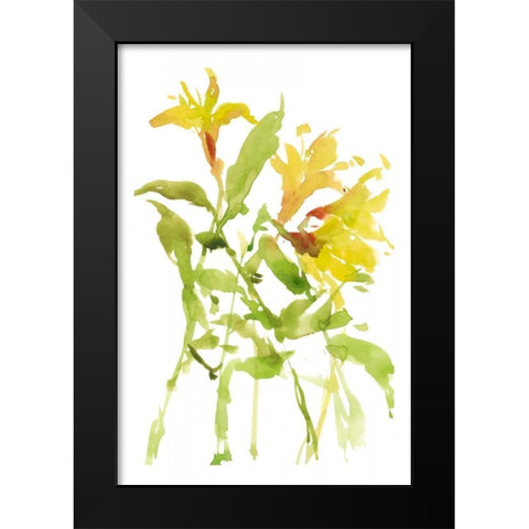 Watercolor Lilies I Black Modern Wood Framed Art Print by Wang, Melissa