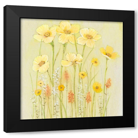 Soft Spring Floral I Black Modern Wood Framed Art Print by OToole, Tim