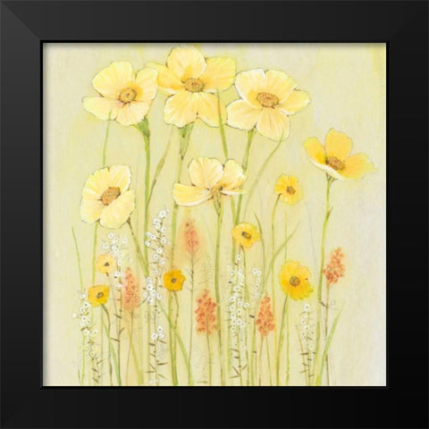 Soft Spring Floral I Black Modern Wood Framed Art Print by OToole, Tim