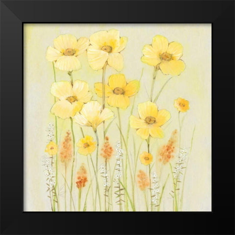 Soft Spring Floral II Black Modern Wood Framed Art Print by OToole, Tim