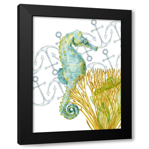 Undersea Creatures I Black Modern Wood Framed Art Print with Double Matting by Wang, Melissa