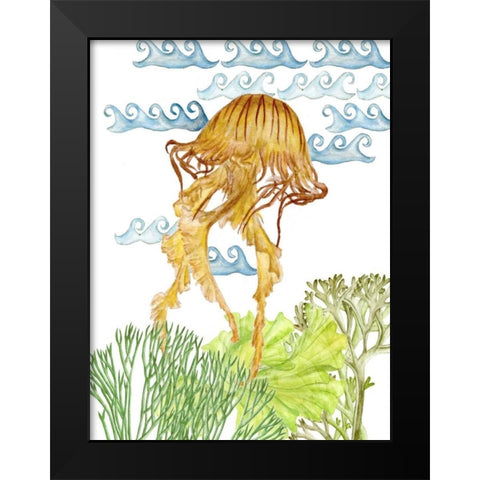 Undersea Creatures IV Black Modern Wood Framed Art Print by Wang, Melissa