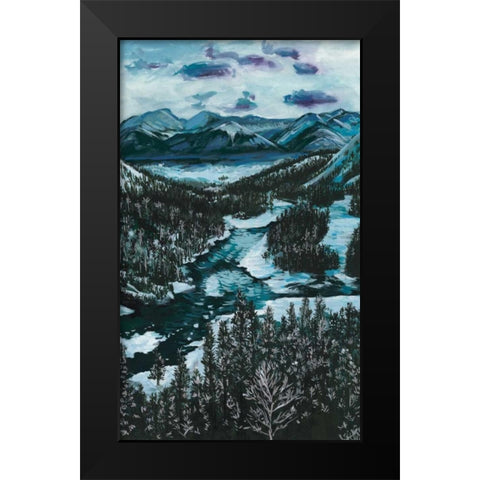 Mountainscape I Black Modern Wood Framed Art Print by Wang, Melissa