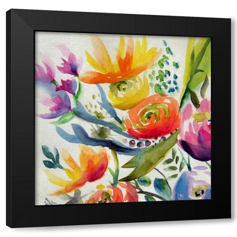 Summer Spectrum IV Black Modern Wood Framed Art Print with Double Matting by Zarris, Chariklia