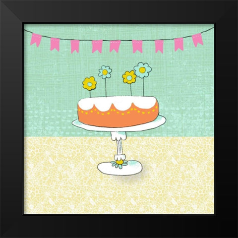 Retro Birthday I Black Modern Wood Framed Art Print by Zarris, Chariklia