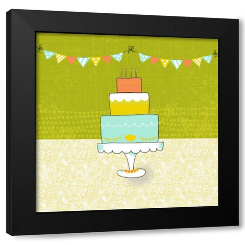 Retro Birthday II Black Modern Wood Framed Art Print with Double Matting by Zarris, Chariklia