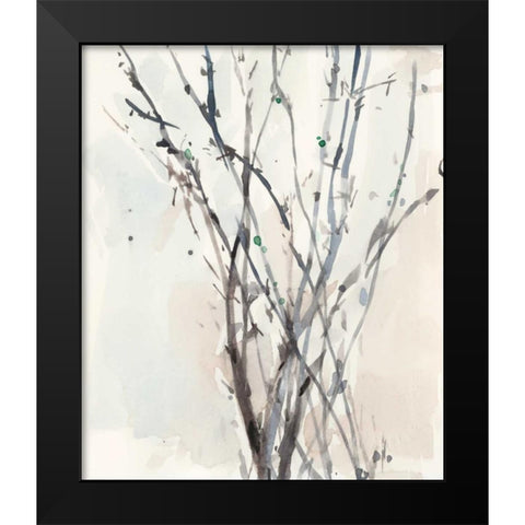 Watercolor Branches II Black Modern Wood Framed Art Print by Dixon, Samuel
