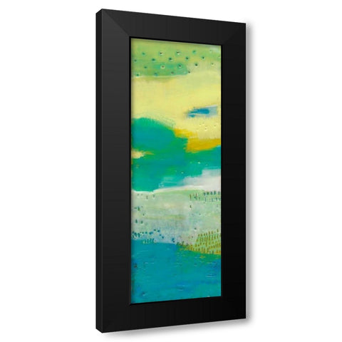 Teal Dot Panels I Black Modern Wood Framed Art Print with Double Matting by Jachimiec, Sue