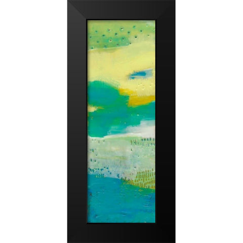 Teal Dot Panels I Black Modern Wood Framed Art Print by Jachimiec, Sue