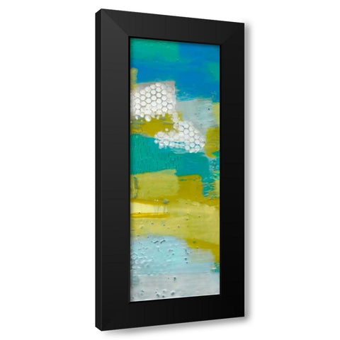 Teal Dot Panels II Black Modern Wood Framed Art Print with Double Matting by Jachimiec, Sue
