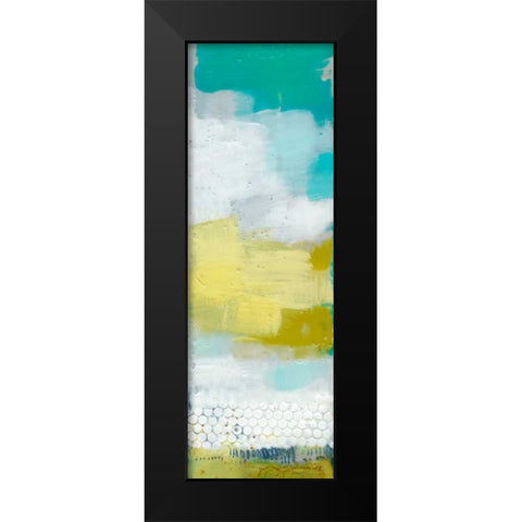 Teal Dot Panels IV Black Modern Wood Framed Art Print by Jachimiec, Sue