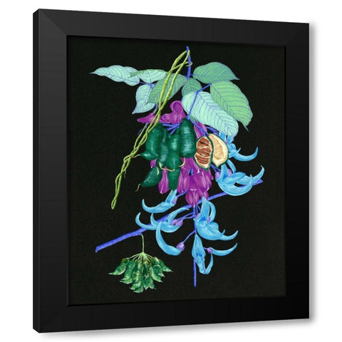 Jade Vine I Black Modern Wood Framed Art Print with Double Matting by Wang, Melissa