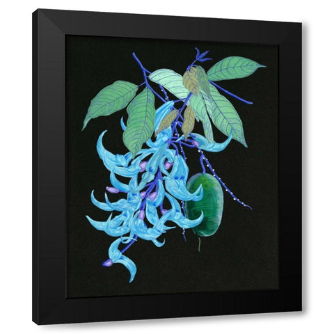 Jade Vine II Black Modern Wood Framed Art Print with Double Matting by Wang, Melissa