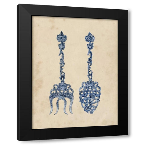 Antique Utensils I Black Modern Wood Framed Art Print by Wang, Melissa