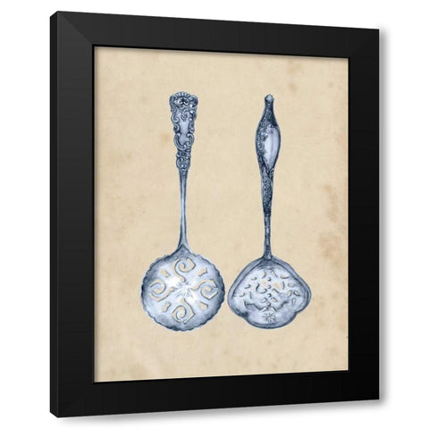 Antique Utensils IV Black Modern Wood Framed Art Print with Double Matting by Wang, Melissa