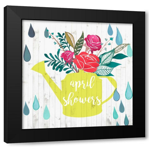 April Showers and May Flowers I Black Modern Wood Framed Art Print with Double Matting by Studio W