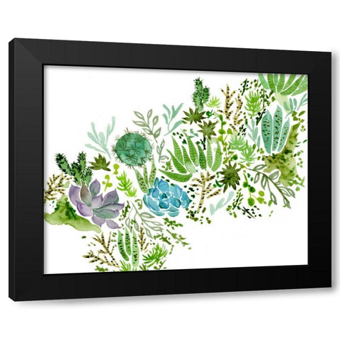 Succulent Field I Black Modern Wood Framed Art Print with Double Matting by Wang, Melissa