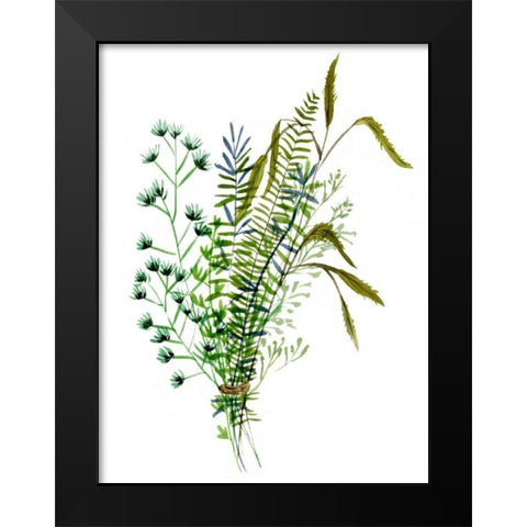 Green Bouquet II Black Modern Wood Framed Art Print by Wang, Melissa