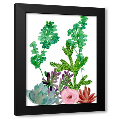 Little Garden I Black Modern Wood Framed Art Print with Double Matting by Wang, Melissa