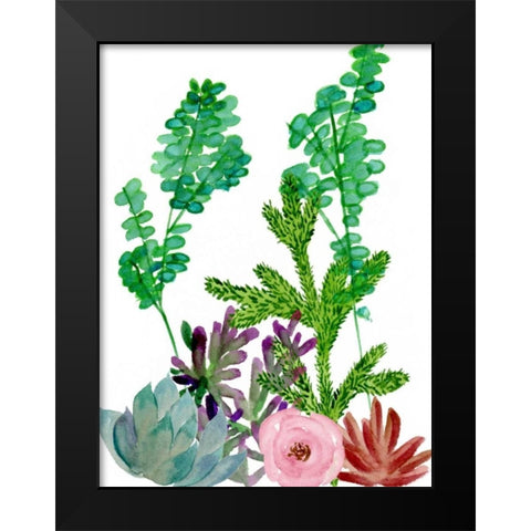 Little Garden I Black Modern Wood Framed Art Print by Wang, Melissa