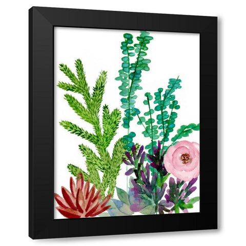 Little Garden II Black Modern Wood Framed Art Print with Double Matting by Wang, Melissa