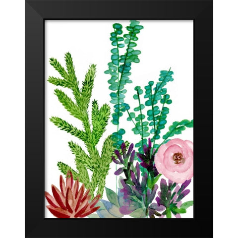 Little Garden II Black Modern Wood Framed Art Print by Wang, Melissa