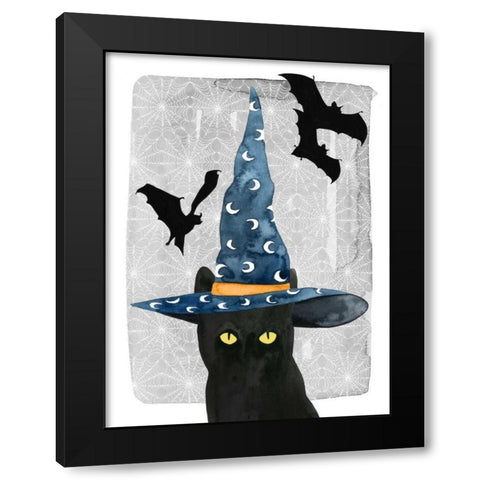 Black Cat II Black Modern Wood Framed Art Print with Double Matting by Popp, Grace