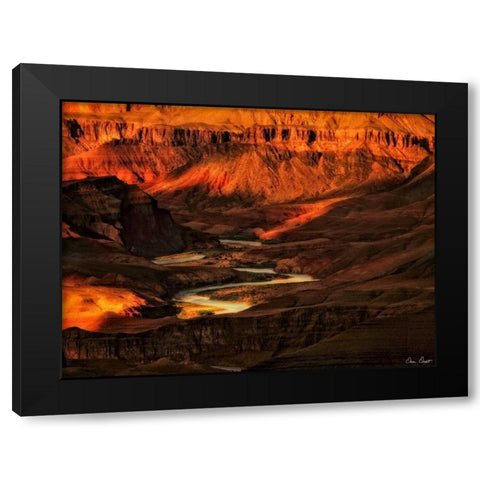 Canyon View I Black Modern Wood Framed Art Print with Double Matting by Drost, David