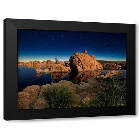 Lake Canyon View I Black Modern Wood Framed Art Print with Double Matting by Drost, David