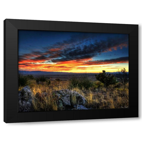 Sunset in the Desert IV Black Modern Wood Framed Art Print with Double Matting by Drost, David