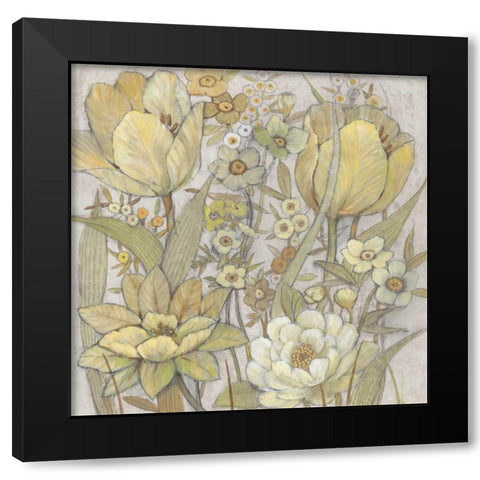 Mix Floral I Black Modern Wood Framed Art Print by OToole, Tim