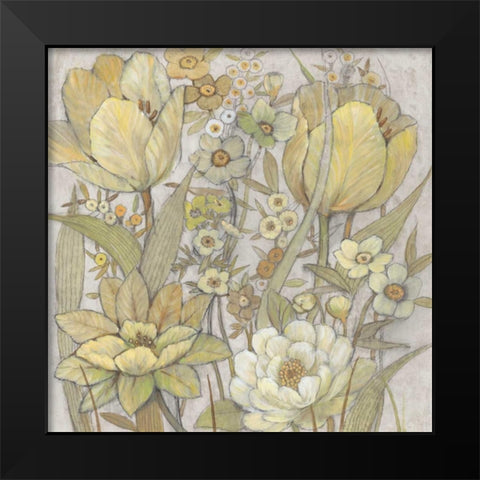 Mix Floral I Black Modern Wood Framed Art Print by OToole, Tim