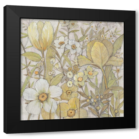 Mix Floral II Black Modern Wood Framed Art Print by OToole, Tim