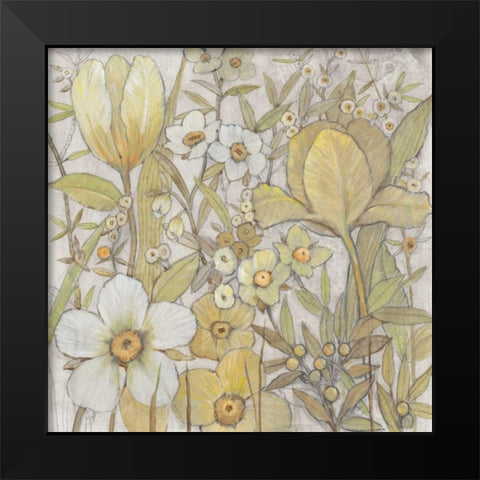 Mix Floral II Black Modern Wood Framed Art Print by OToole, Tim
