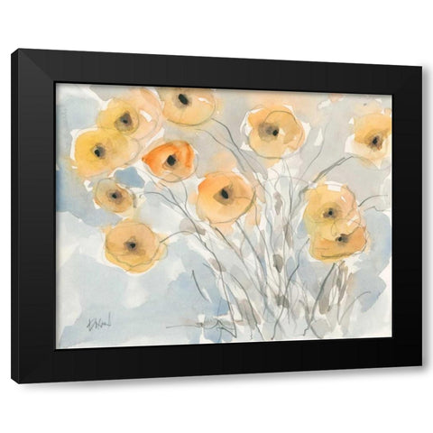 Sunset Poppies II Black Modern Wood Framed Art Print with Double Matting by Dixon, Samuel