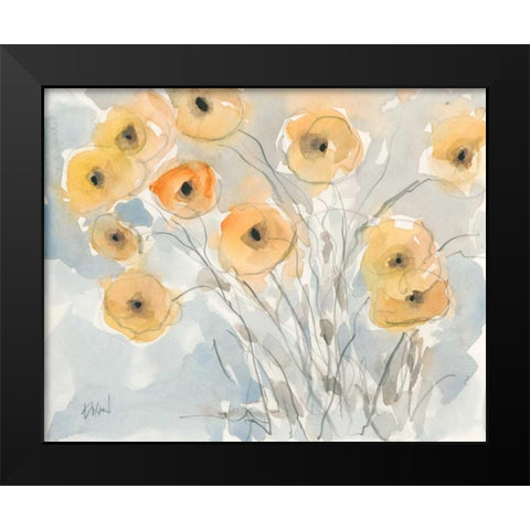 Sunset Poppies II Black Modern Wood Framed Art Print by Dixon, Samuel