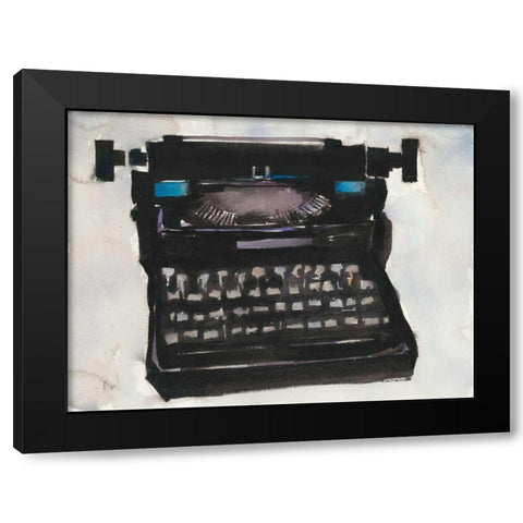 Typing II Black Modern Wood Framed Art Print with Double Matting by Dixon, Samuel