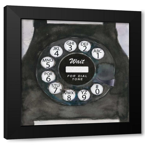 Phoning I Black Modern Wood Framed Art Print with Double Matting by Dixon, Samuel