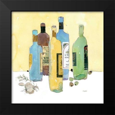 Garlic and Oil I Black Modern Wood Framed Art Print by Dixon, Samuel