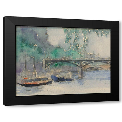Custom Venice Watercolors V Black Modern Wood Framed Art Print by Dixon, Samuel