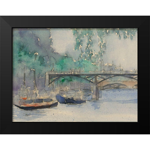 Custom Venice Watercolors V Black Modern Wood Framed Art Print by Dixon, Samuel