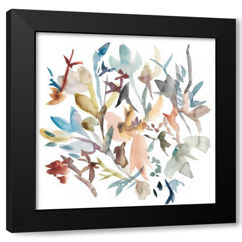 Forest Flowers I Black Modern Wood Framed Art Print with Double Matting by Zarris, Chariklia