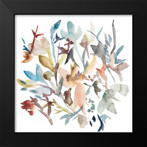 Forest Flowers I Black Modern Wood Framed Art Print by Zarris, Chariklia