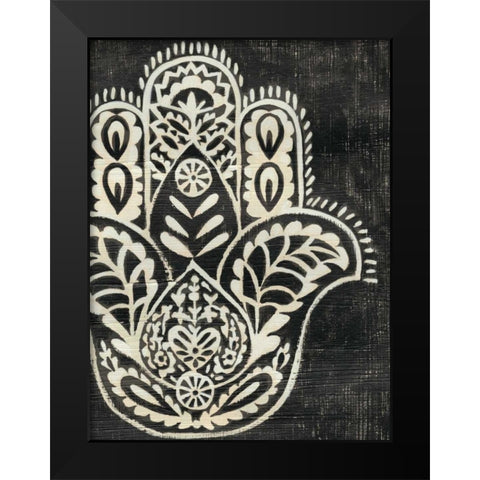 Night Hamsa I Black Modern Wood Framed Art Print by Zarris, Chariklia