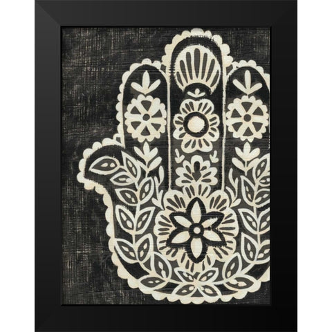 Night Hamsa II Black Modern Wood Framed Art Print by Zarris, Chariklia