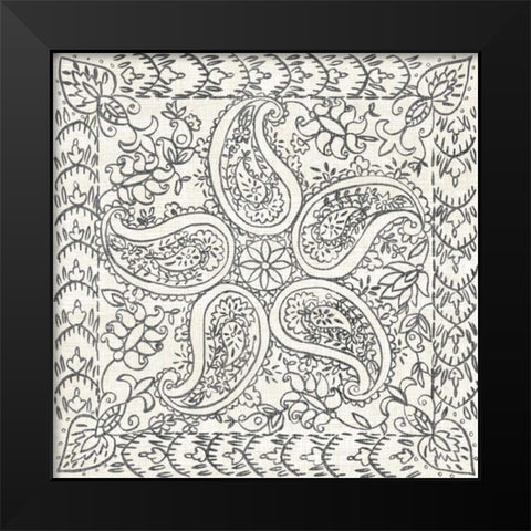 BandW Batik Rosette III Black Modern Wood Framed Art Print by Zarris, Chariklia